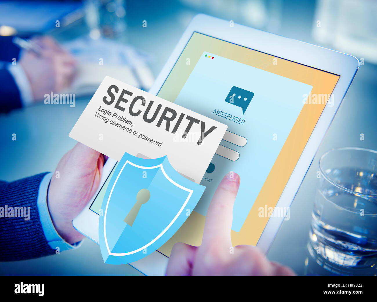 Sistema di sicurezza della password di accesso alla rete di dati concetto di sorveglianza Foto Stock