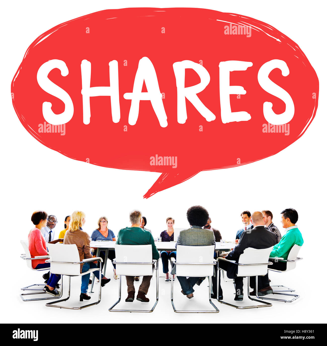 Condivide le informazioni dei Social Media il concetto di rete Foto Stock