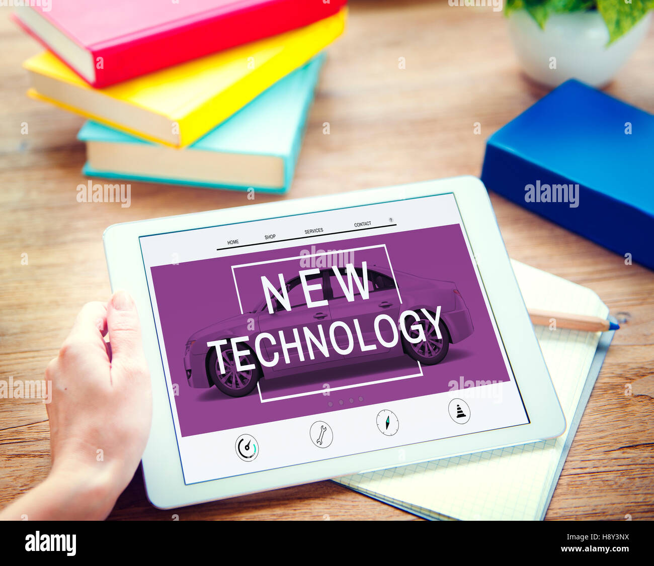 La nuova tecnologia di miglioramento dell'innovazione il concetto di crescita Foto Stock