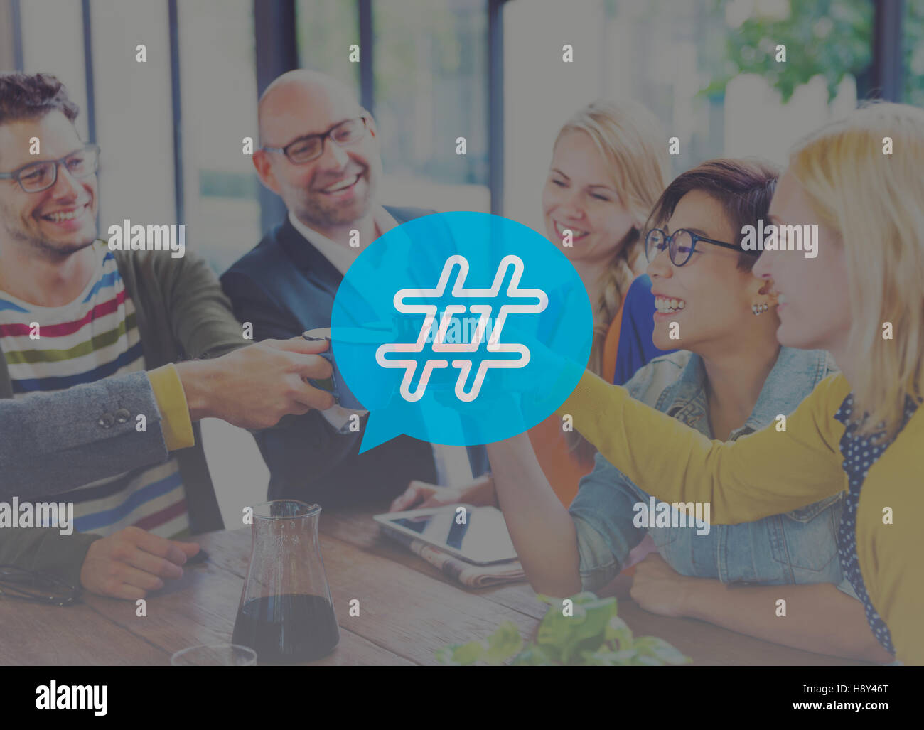 Icona hashtag Social Media Blog Post-NOZIONE Foto Stock