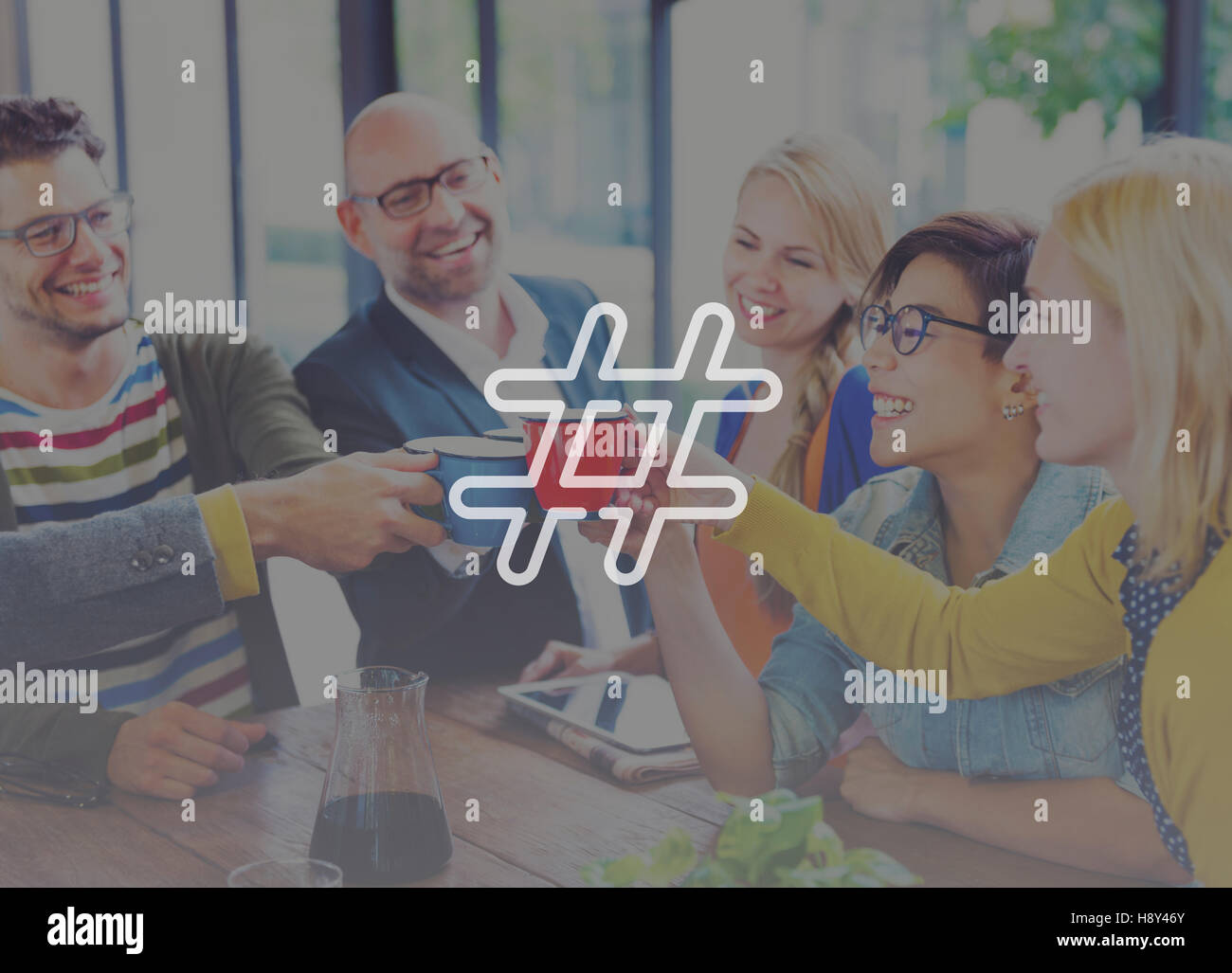 Icona hashtag Social Media Blog Post-NOZIONE Foto Stock