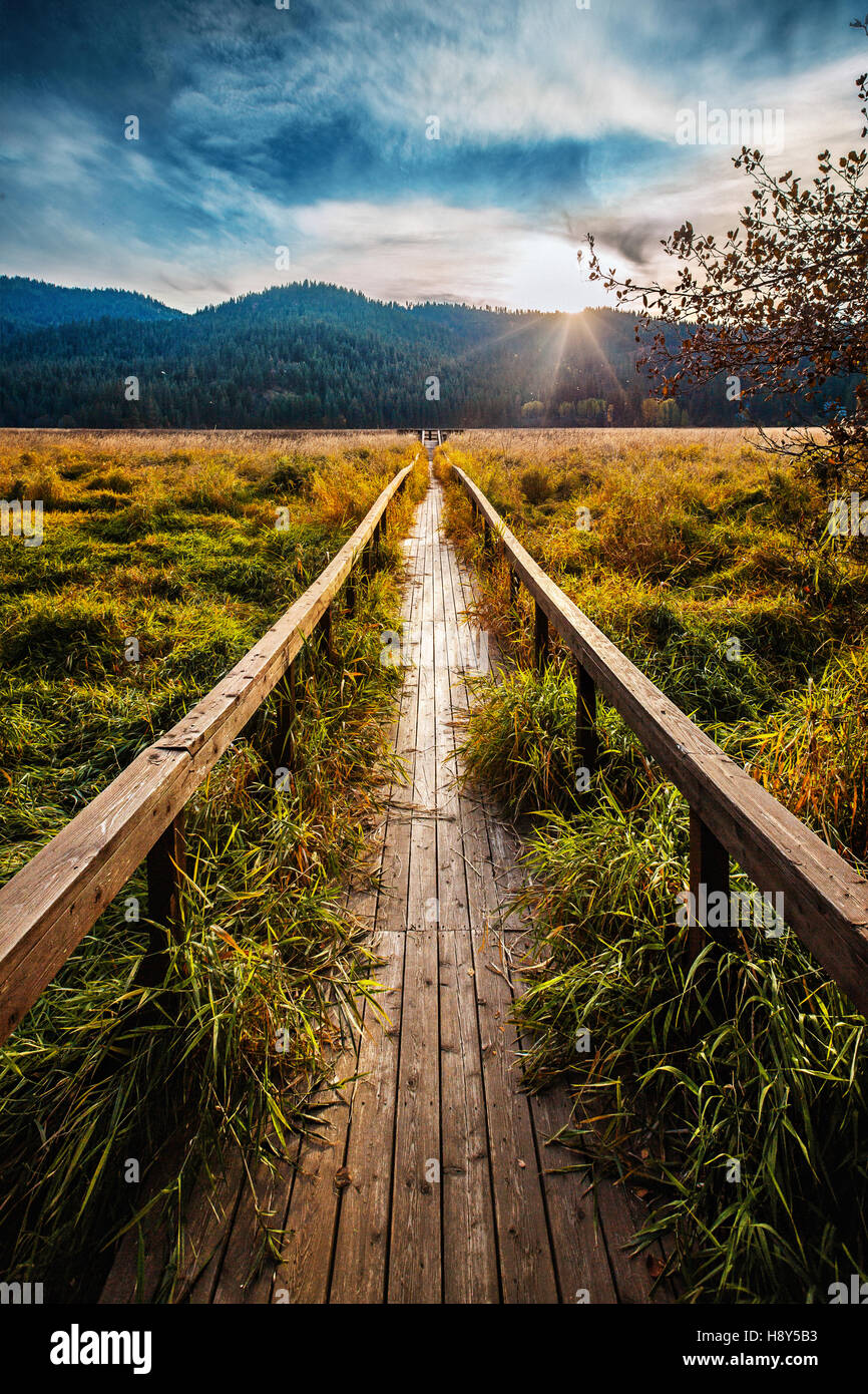 Ottobre nel lago di Liberty, Washington Foto Stock