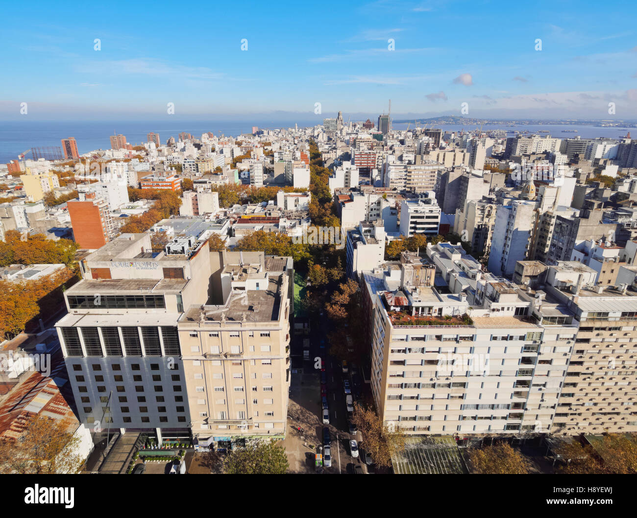 Uruguay, Montevideo, Cityscape visto dal Municipio(Intendencia de Montevideo). Foto Stock