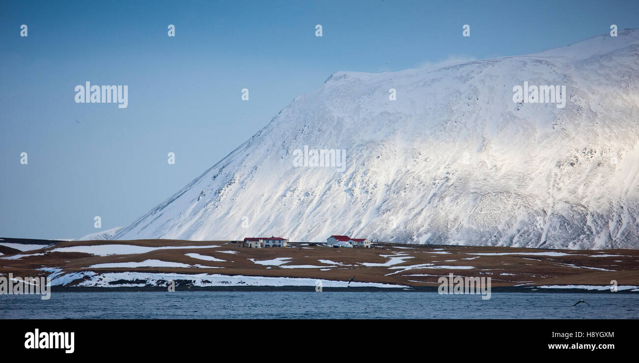 Grundarfjordur in inverno, Snaefellsnes Peninsula, Islanda Foto Stock