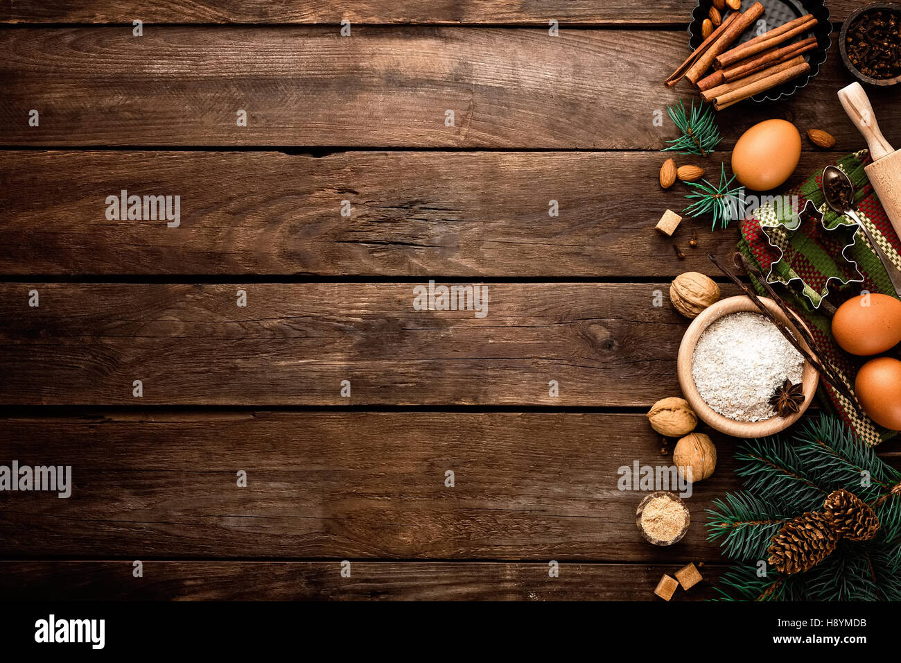 Sfondo culinario per la ricetta di Natale la cottura Foto Stock