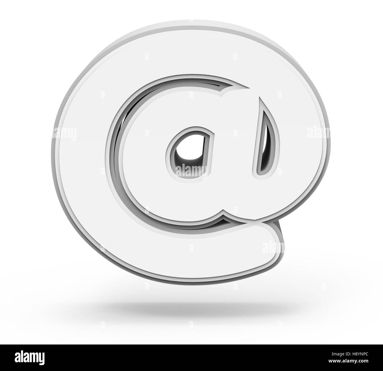 White a mark, rendering 3D graphic isolati su sfondo bianco Foto Stock