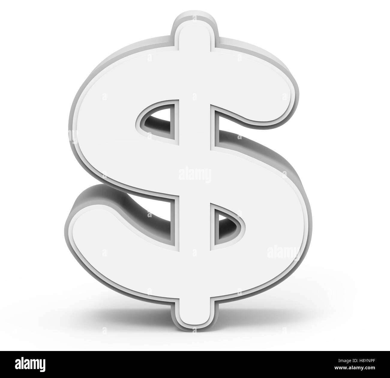 Bianco marchio denaro, rendering 3D graphic isolati su sfondo bianco Foto Stock