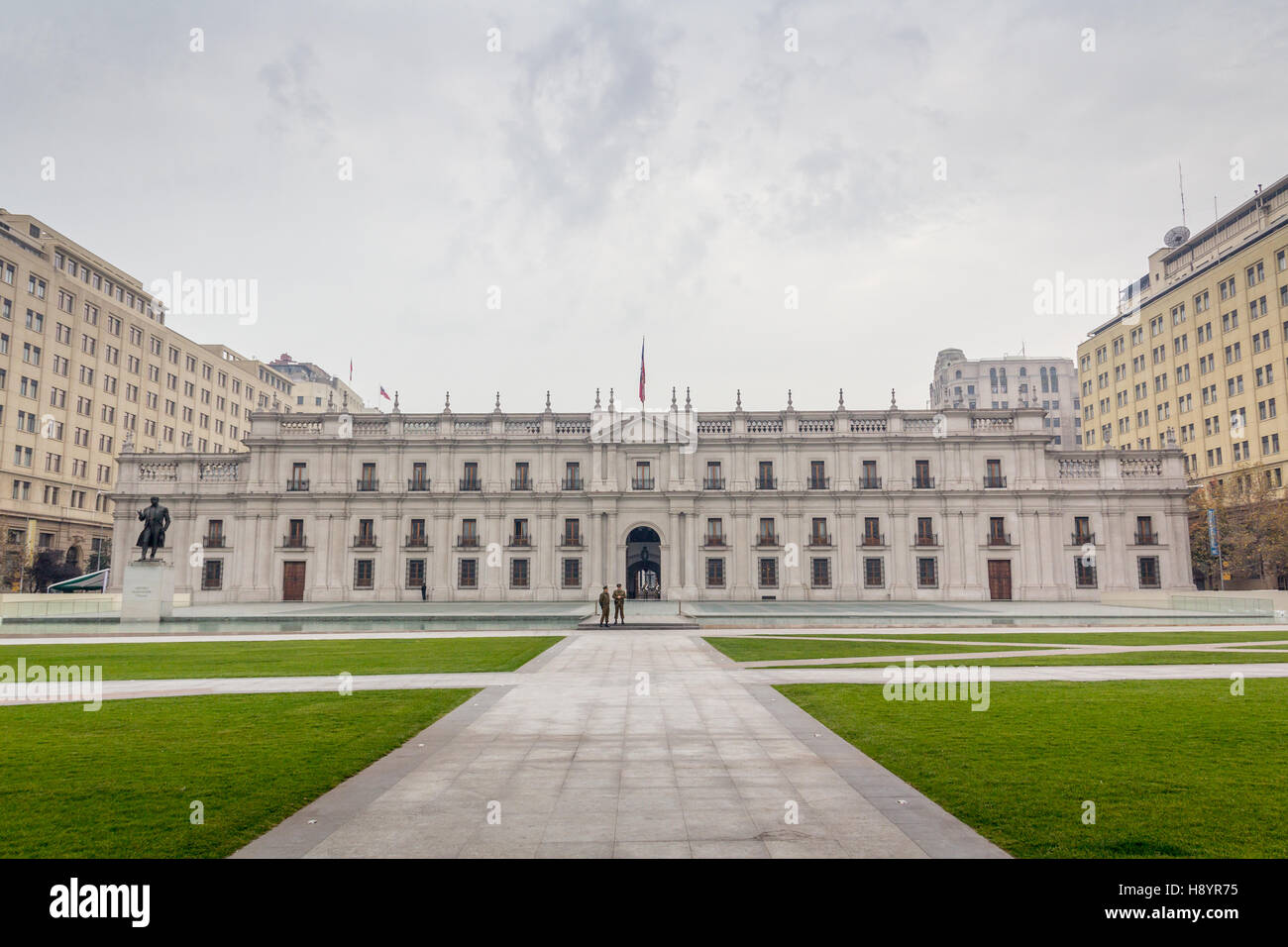 Palacio de la Moneda a Santiago del Cile Foto Stock