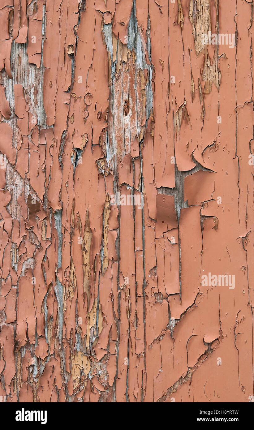 Primo piano del lato di un weathered granaio rosso Foto Stock