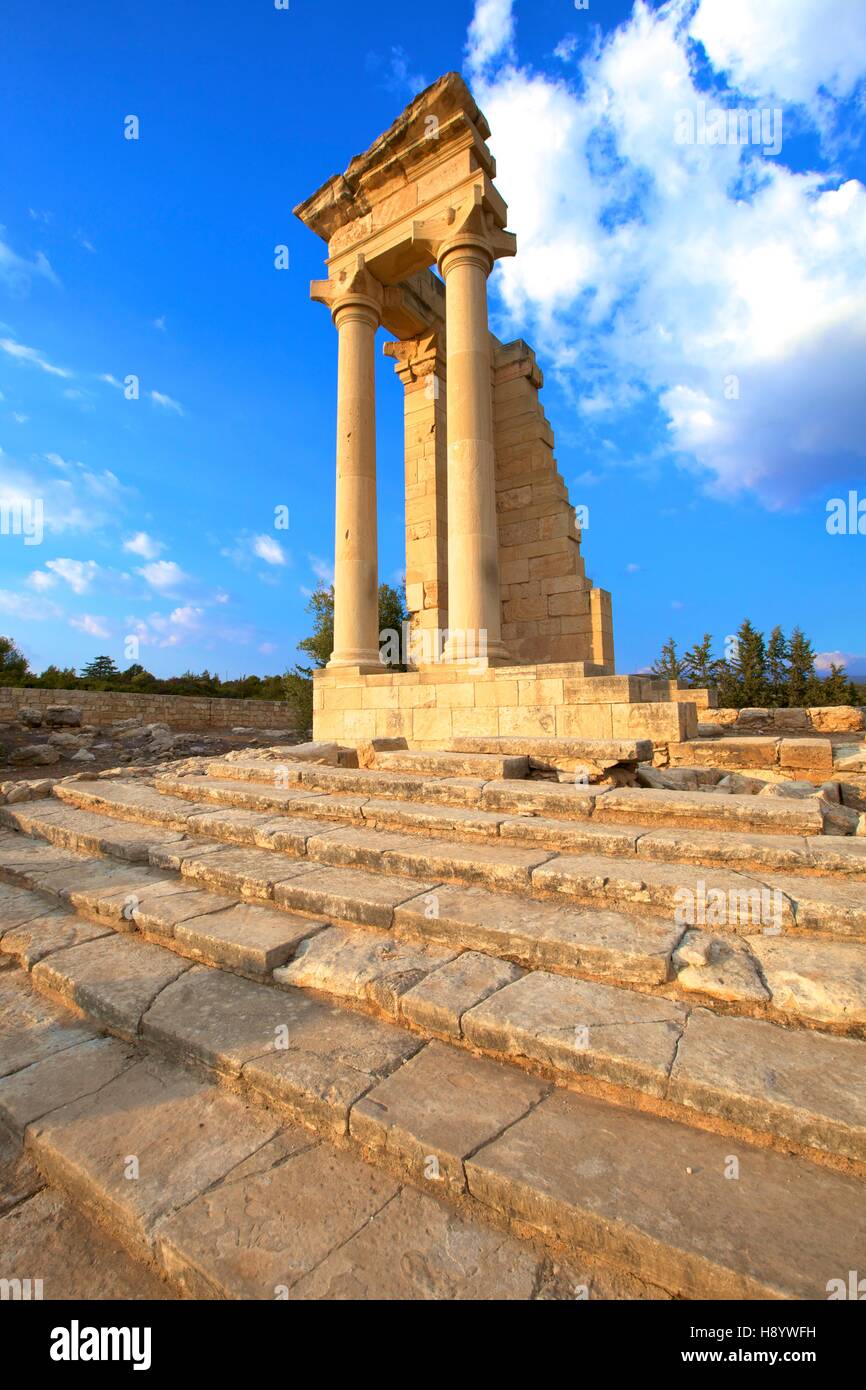 Tempio di Apollo, Kourion, Cipro, Mediterraneo orientale Mare Foto Stock