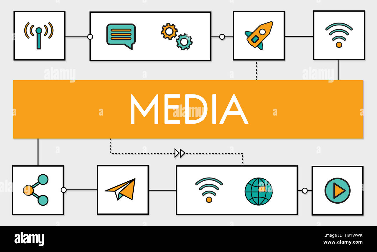 Collegamento Wireless trasmissione Online il concetto di trasferimento Foto Stock