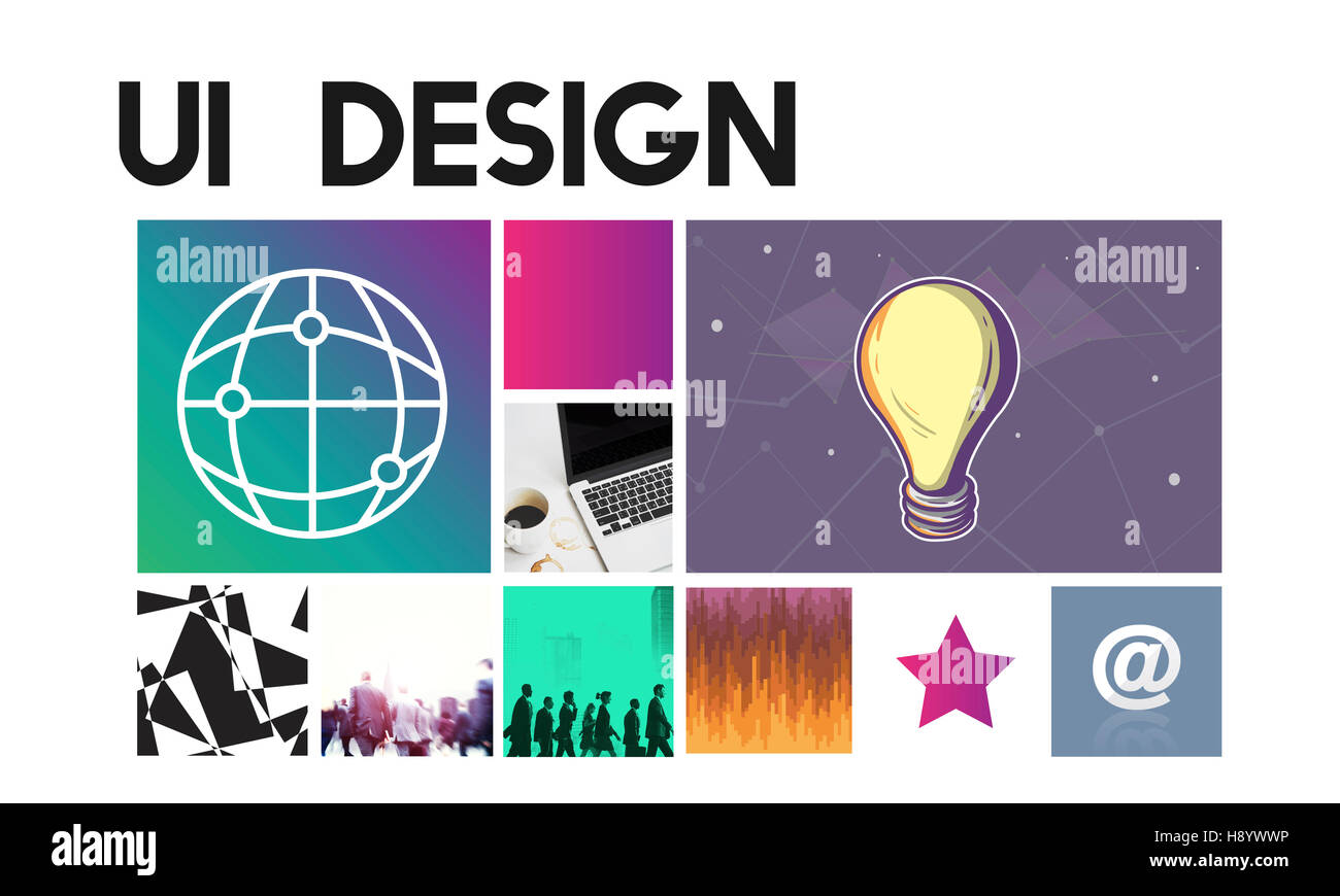 Sito Web Design Software di interfaccia utente Media WWW Concept Foto Stock