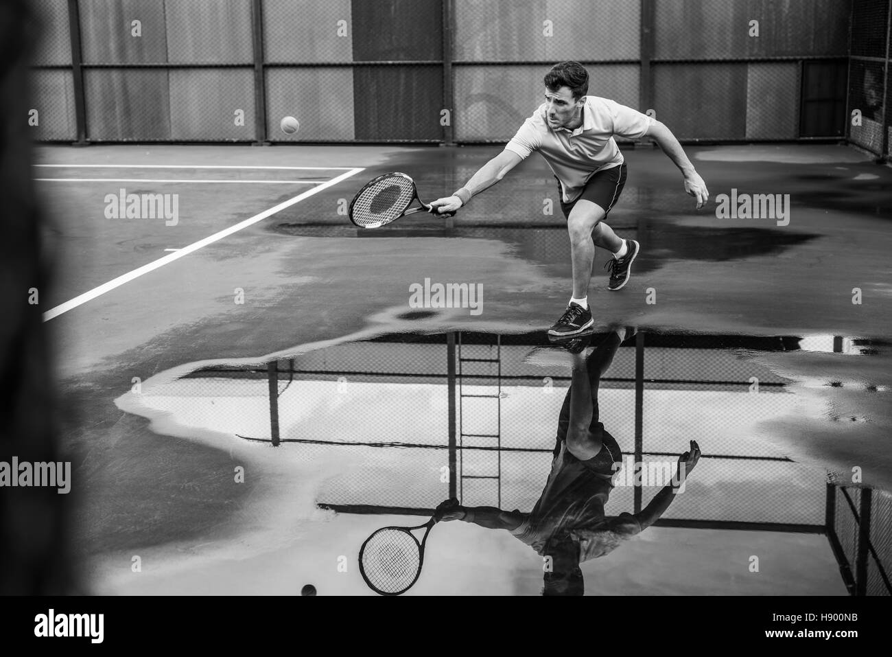 Tennis Player partita di Addestramento al gioco il concetto di stile di vita Foto Stock
