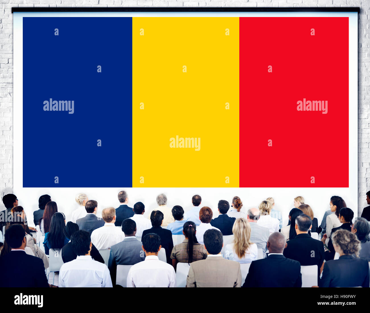 La Romania bandiera nazionale di governo libertà concetto LIberty Foto Stock