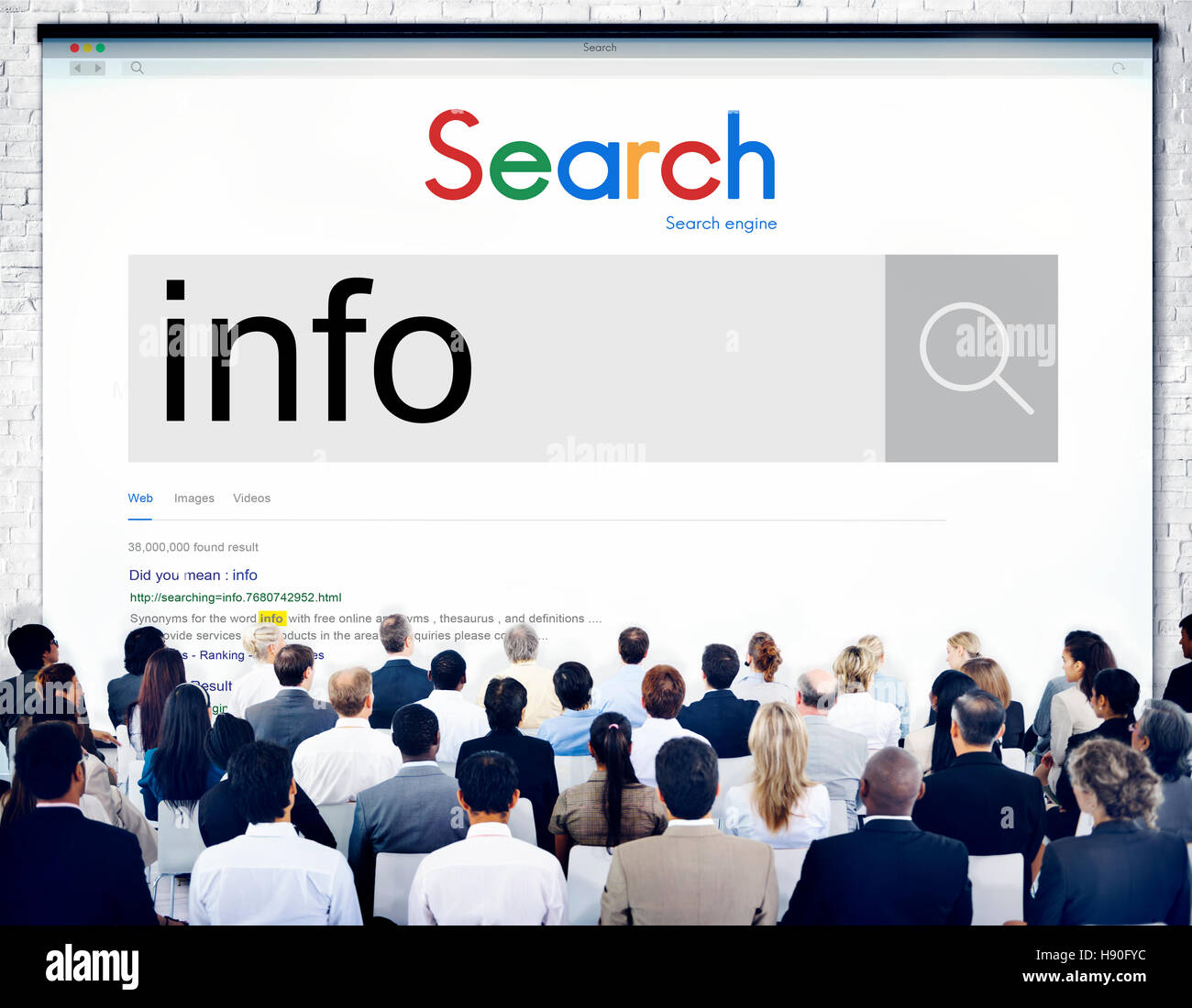 Info Informazioni Dettagli concetto statistico Foto Stock