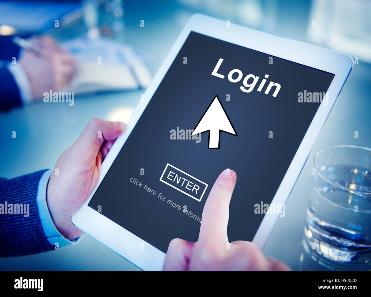 Log In profilo Immettere icona a forma di freccia Concept Foto Stock