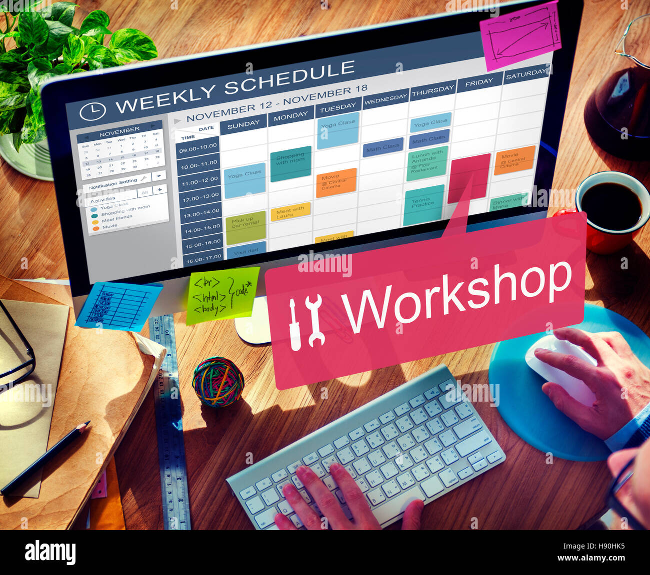 Workshop di Strumento di Lavoro artigianale costruire il concetto di riparazione Foto Stock