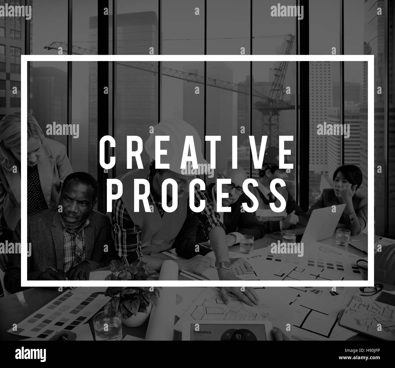 Il processo di creative design il pensiero di brainstorming idee Vision Concept Foto Stock