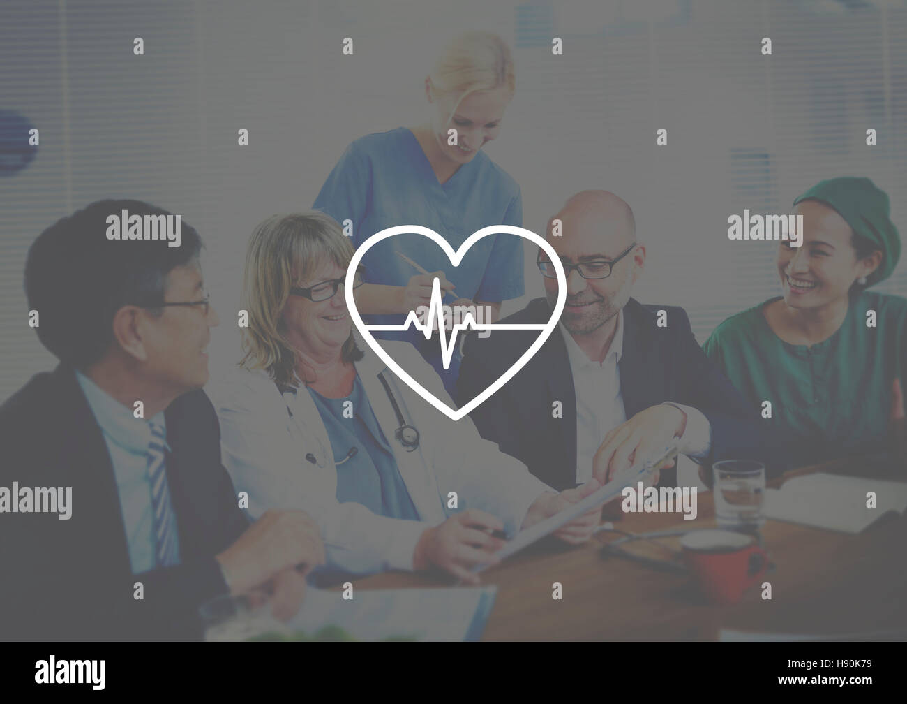 Incontro medico sanitario aziendale Heartbeat Concetto di impulso Foto Stock