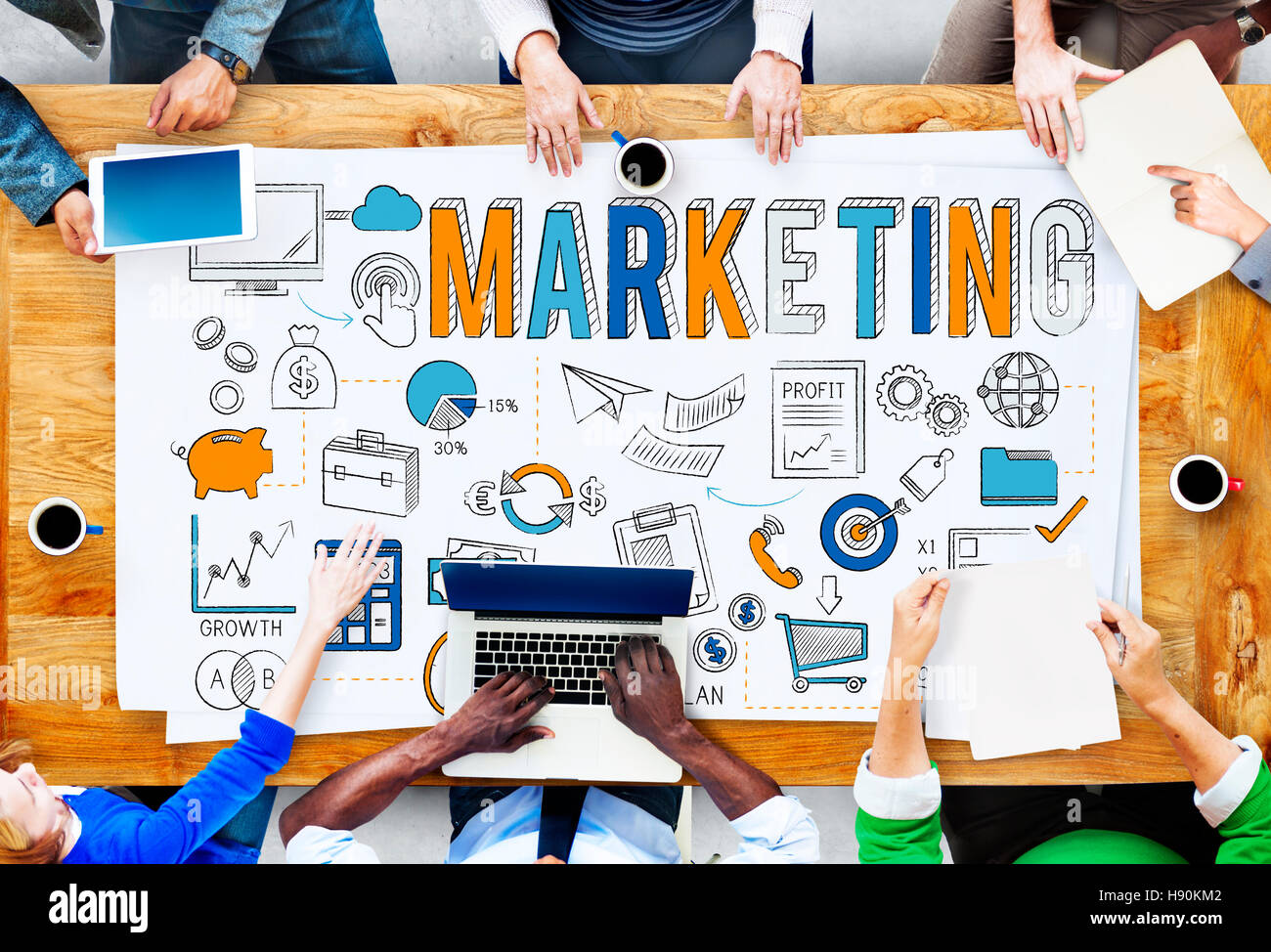 Marketing Pubblicità commerciale concetto del piano Foto Stock