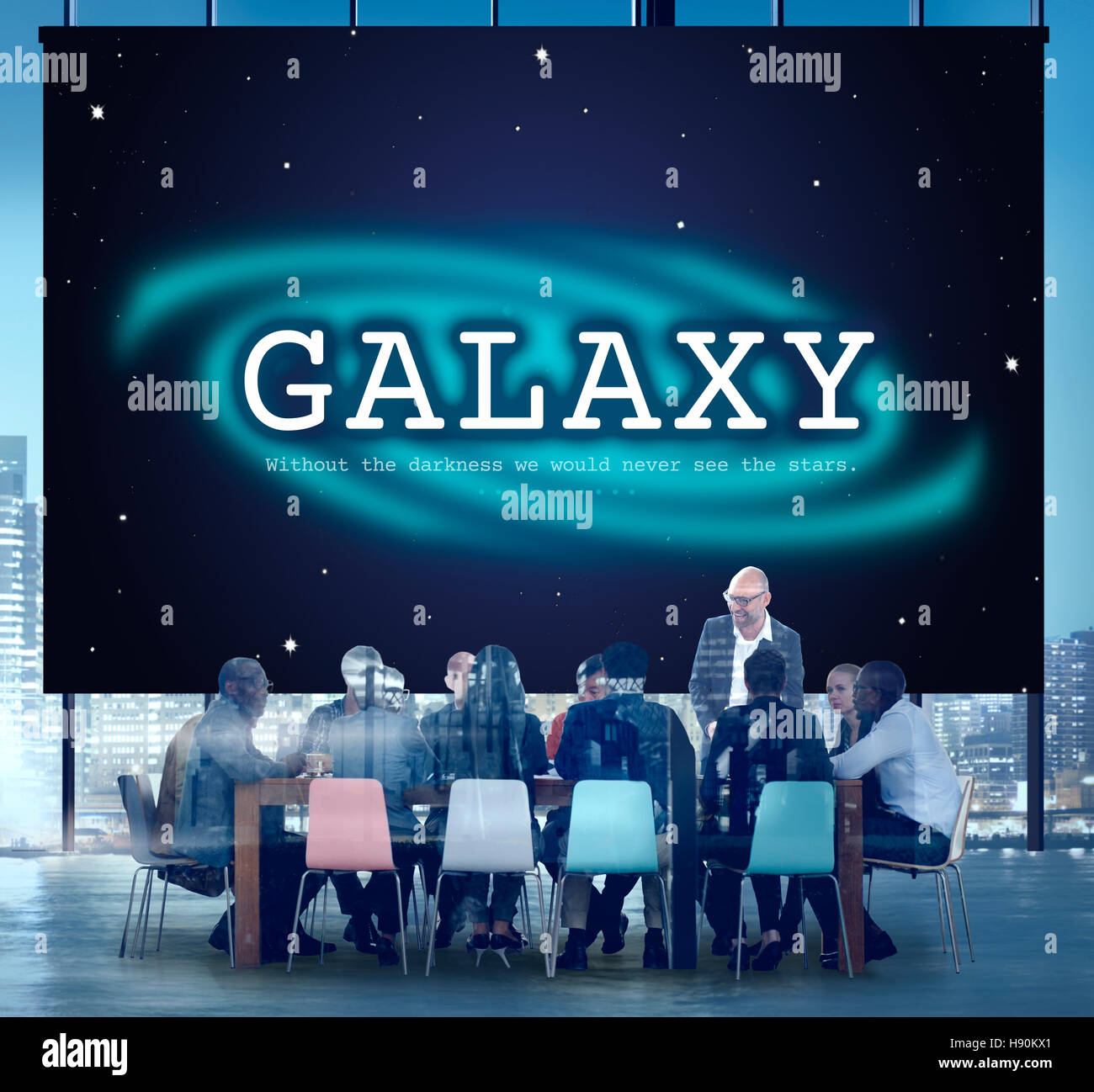 Astronomia Galaxy Business Education concetto grafico Foto Stock