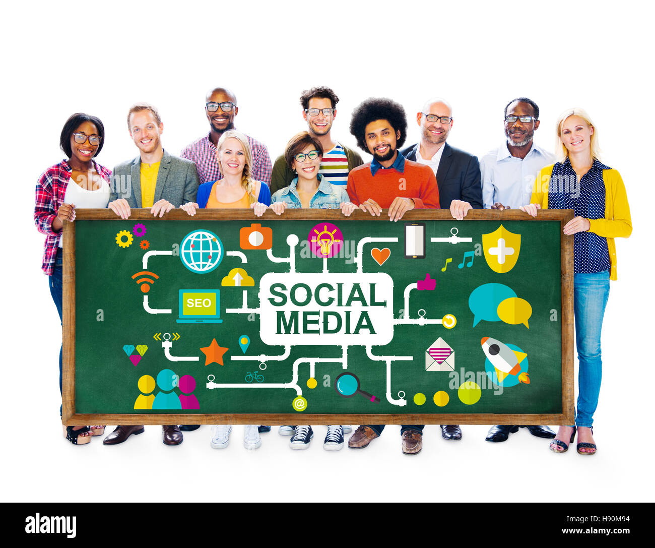Social Media Social Networking connessione concetto globale Foto Stock