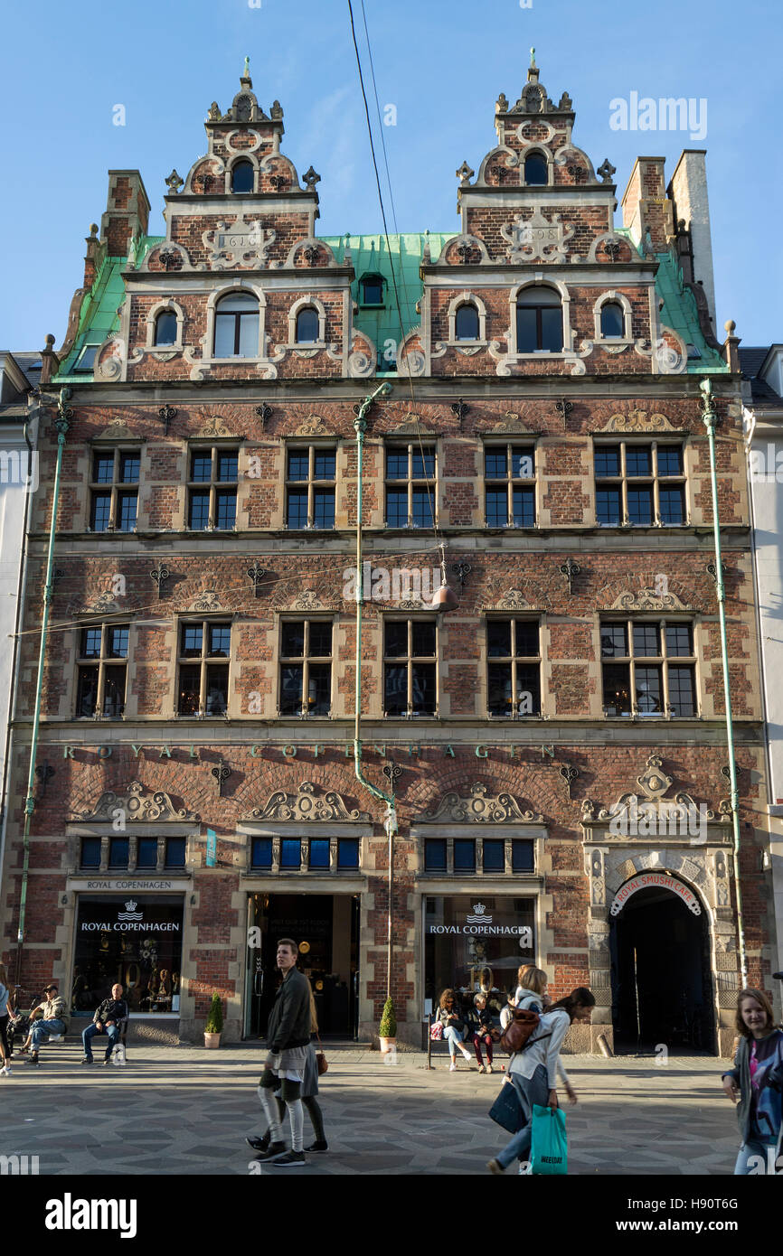 Royal Copenhagen edificio porcellana presso la piazza Amagertorv, Copenhagen, Danimarca Foto Stock