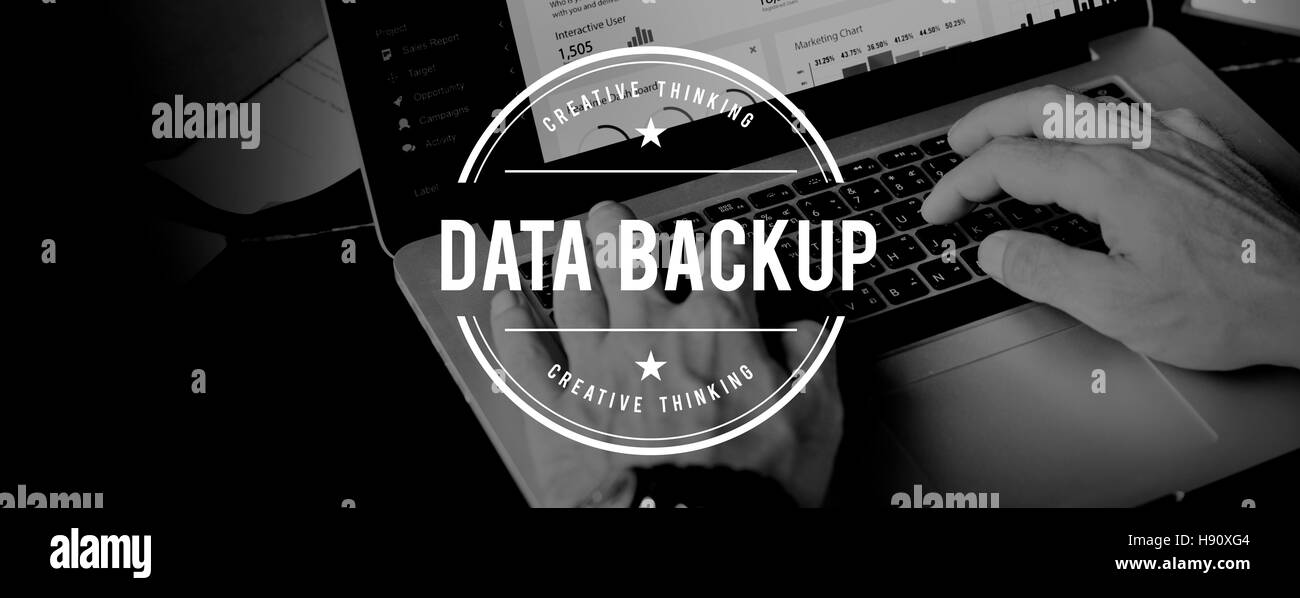 Backup di dati per la memorizzazione delle informazioni di tecnologia server di concetto Foto Stock