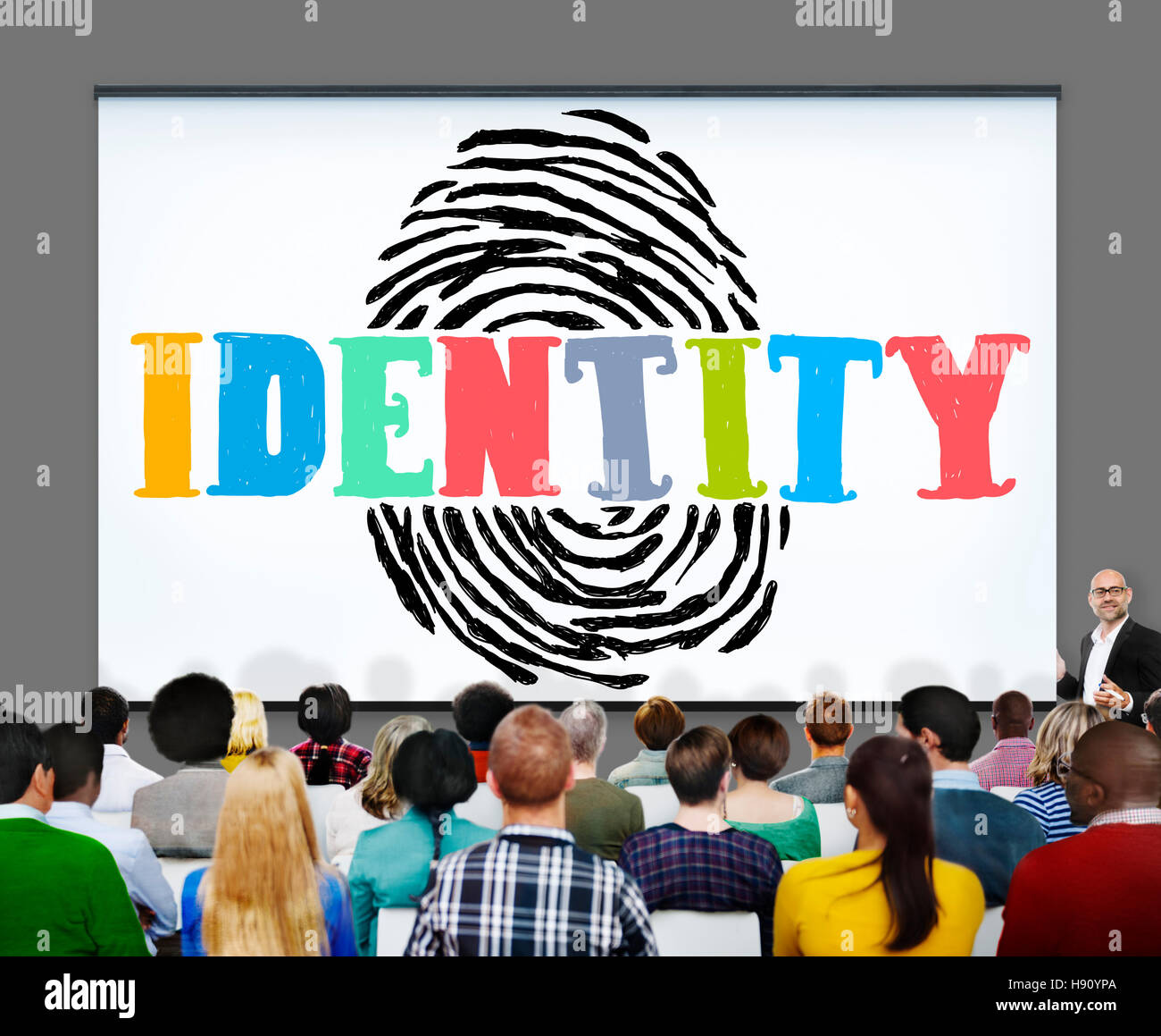 Finger Print identità di protezione di Branding il concetto di sicurezza Foto Stock