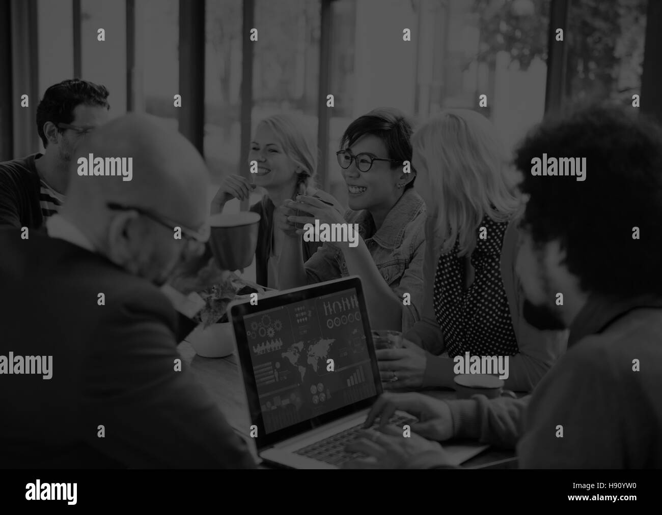 Gruppo di diverse allegro la gente di affari nozione Foto Stock