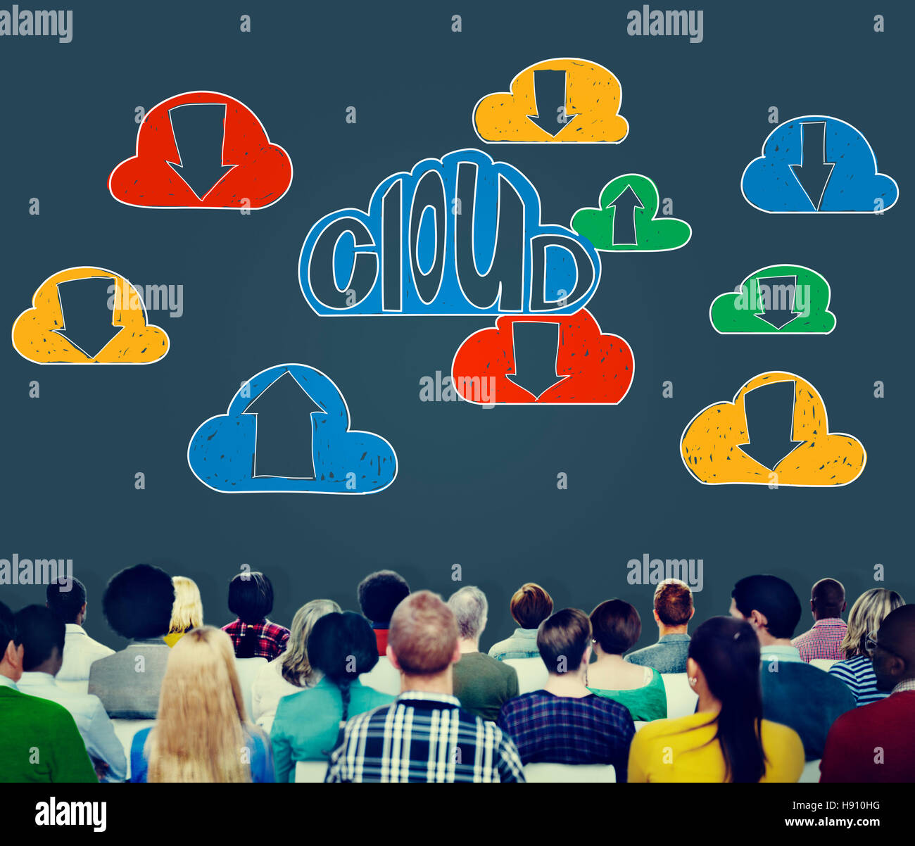 Collegamento di Cloud Computing Technology Concetto di dati Foto Stock