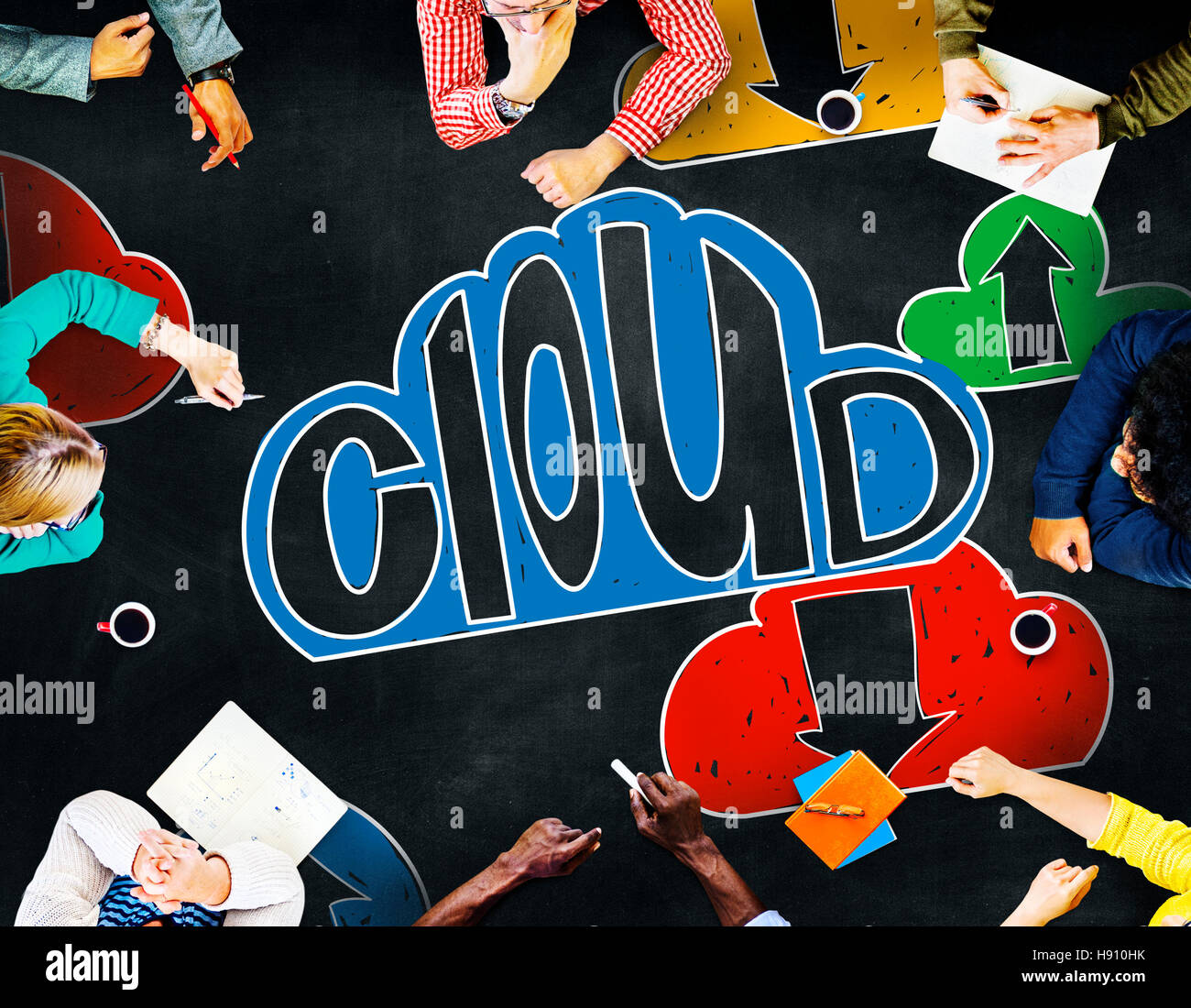 Collegamento di Cloud Computing Technology Concetto di dati Foto Stock