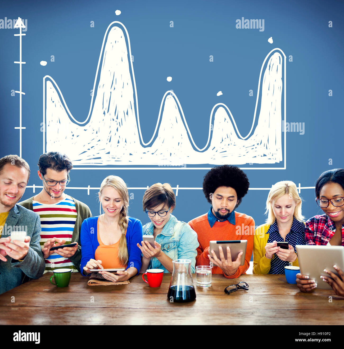 Schema di investimento Parabola equazione concetto grafico Foto Stock
