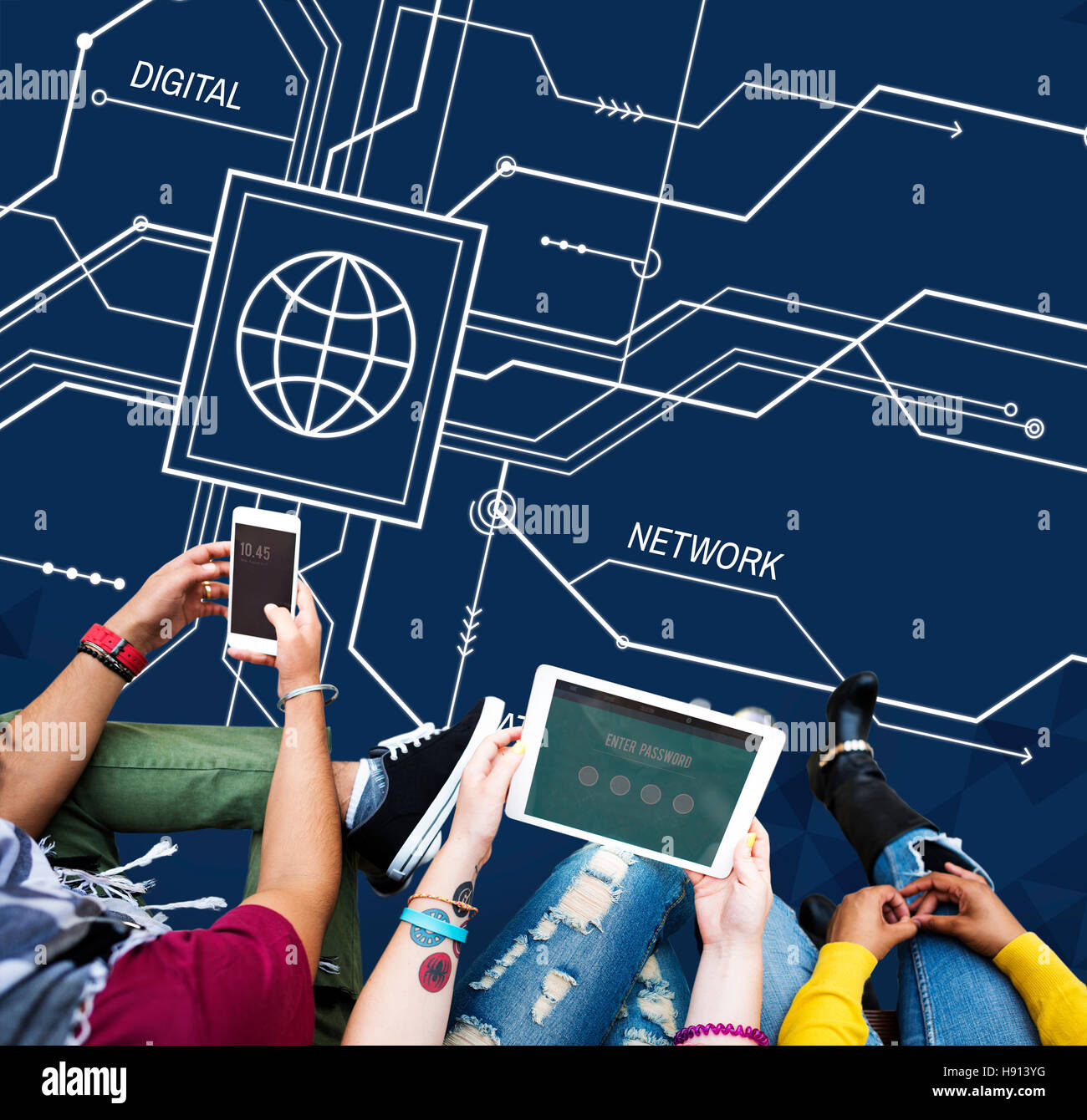 I dati digitali Computer Technology Concetto elettronico Foto Stock