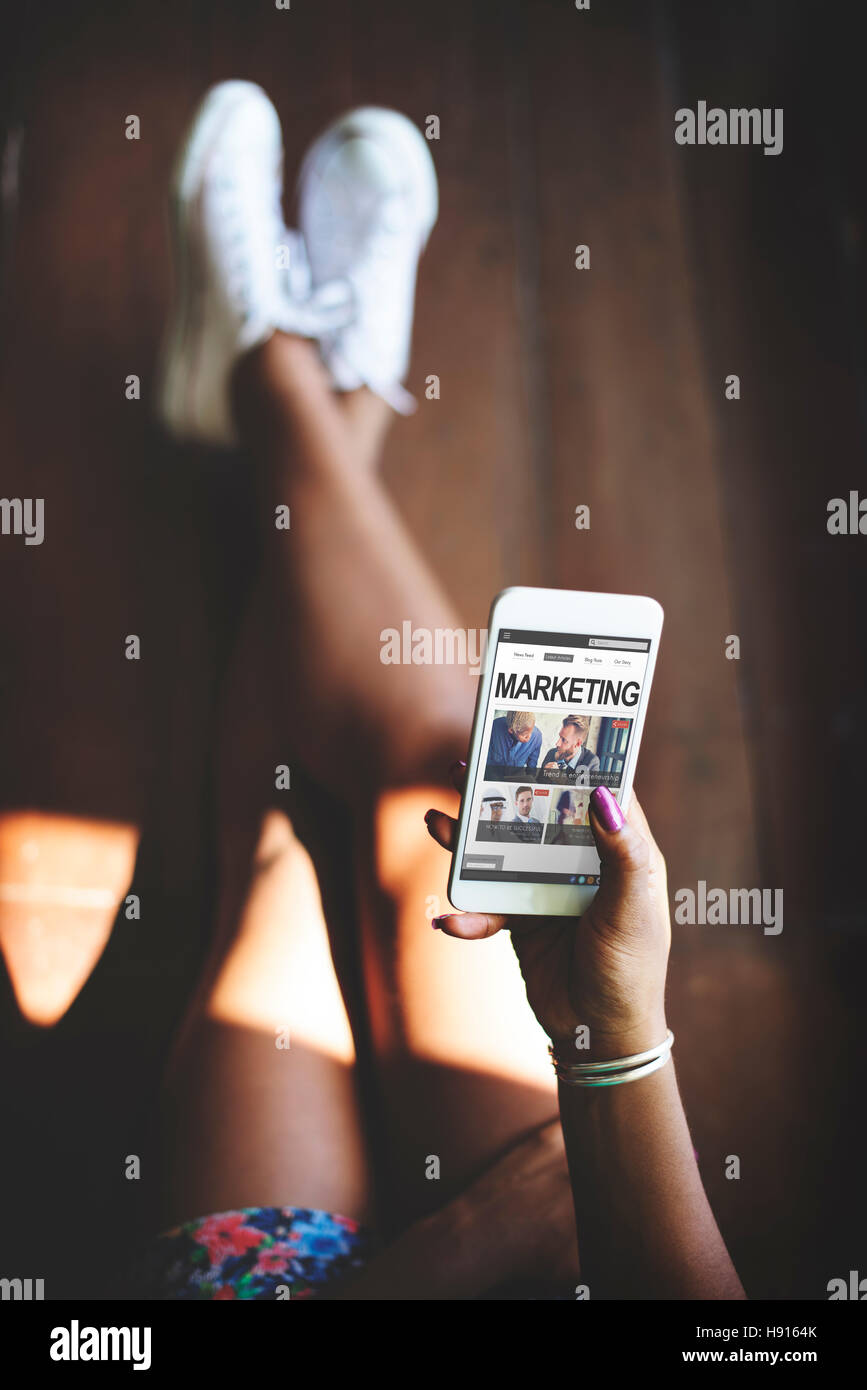 Newsletter Articolo di viaggio sito web Concetto Online Foto Stock
