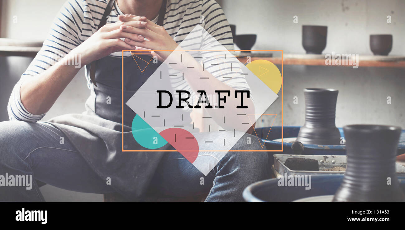 Progetto di Disegno Creativo layout interni Sketch Concept Foto Stock