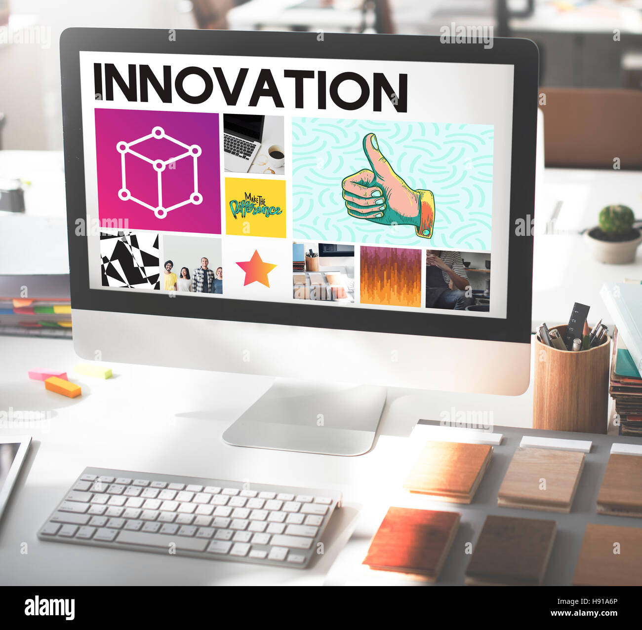 Semplicità di stile di scatola il concetto di innovazione Foto Stock