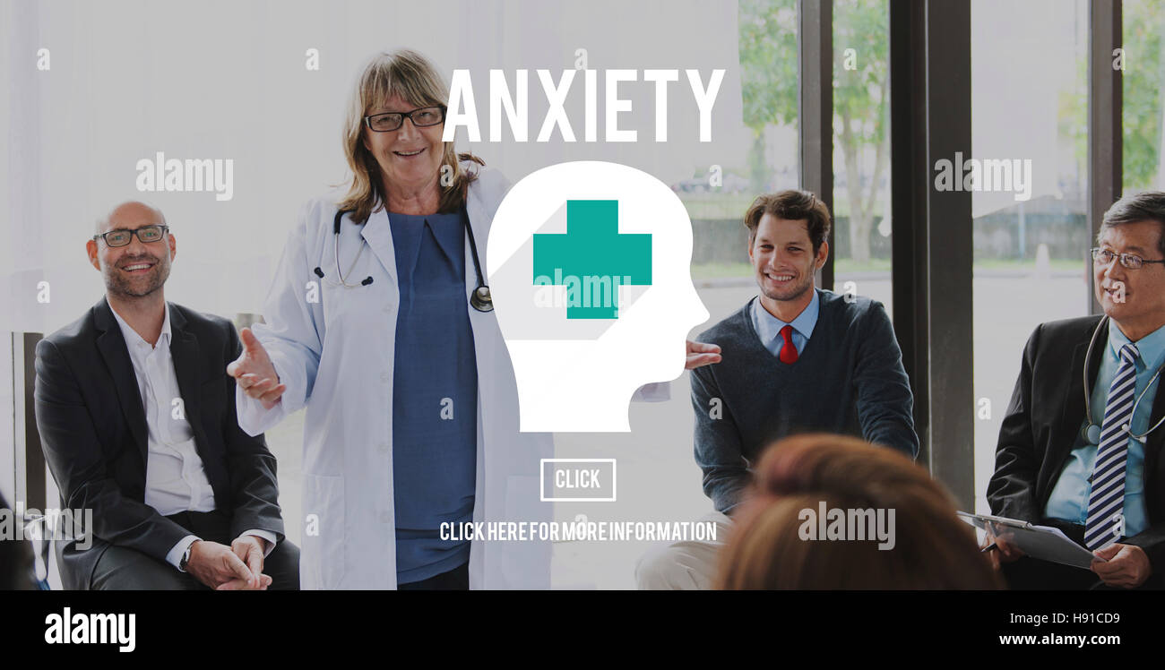 Disturbi d'ansia apprensione concetto medico Foto Stock