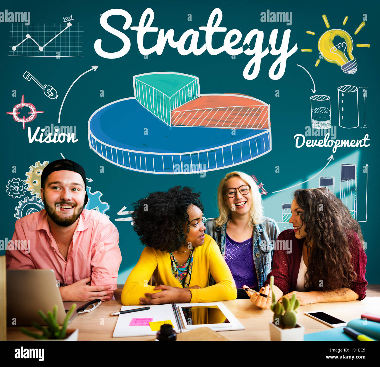 Strategia di Business visione grafico di concetto di sviluppo Foto Stock