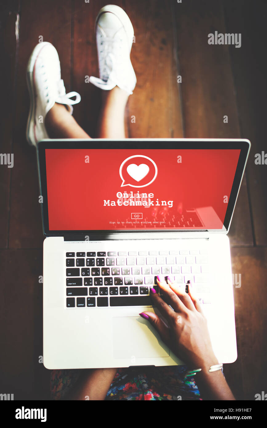 Il matchmaking Matchmaker Calcolatore di collegamento Concept Foto Stock