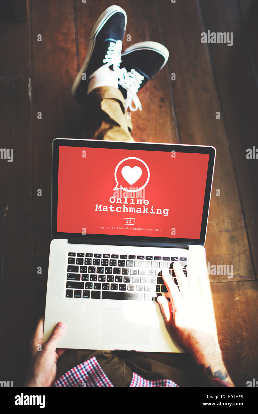 Il matchmaking Matchmaker Calcolatore di collegamento Concept Foto Stock