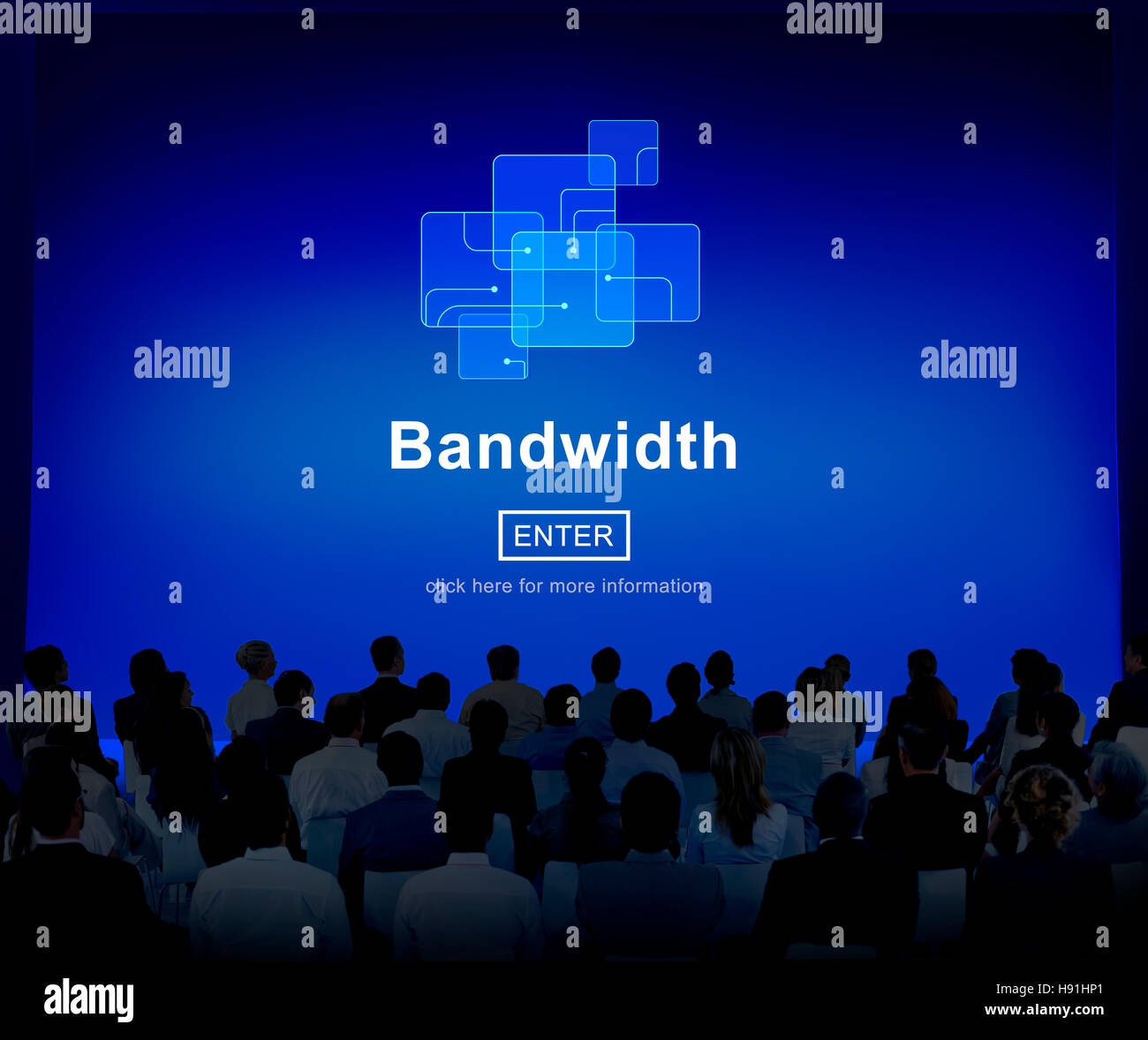 Larghezza di banda della connessione a banda larga Informazioni dati Concetto di Internet Foto Stock