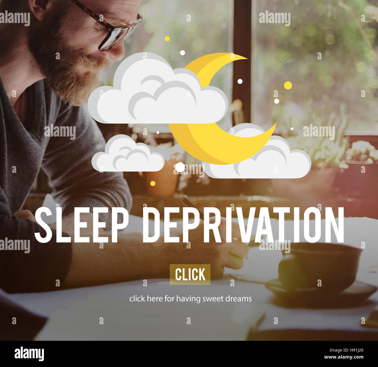 La privazione del sonno insonnia problema narcolessia Concept Foto Stock