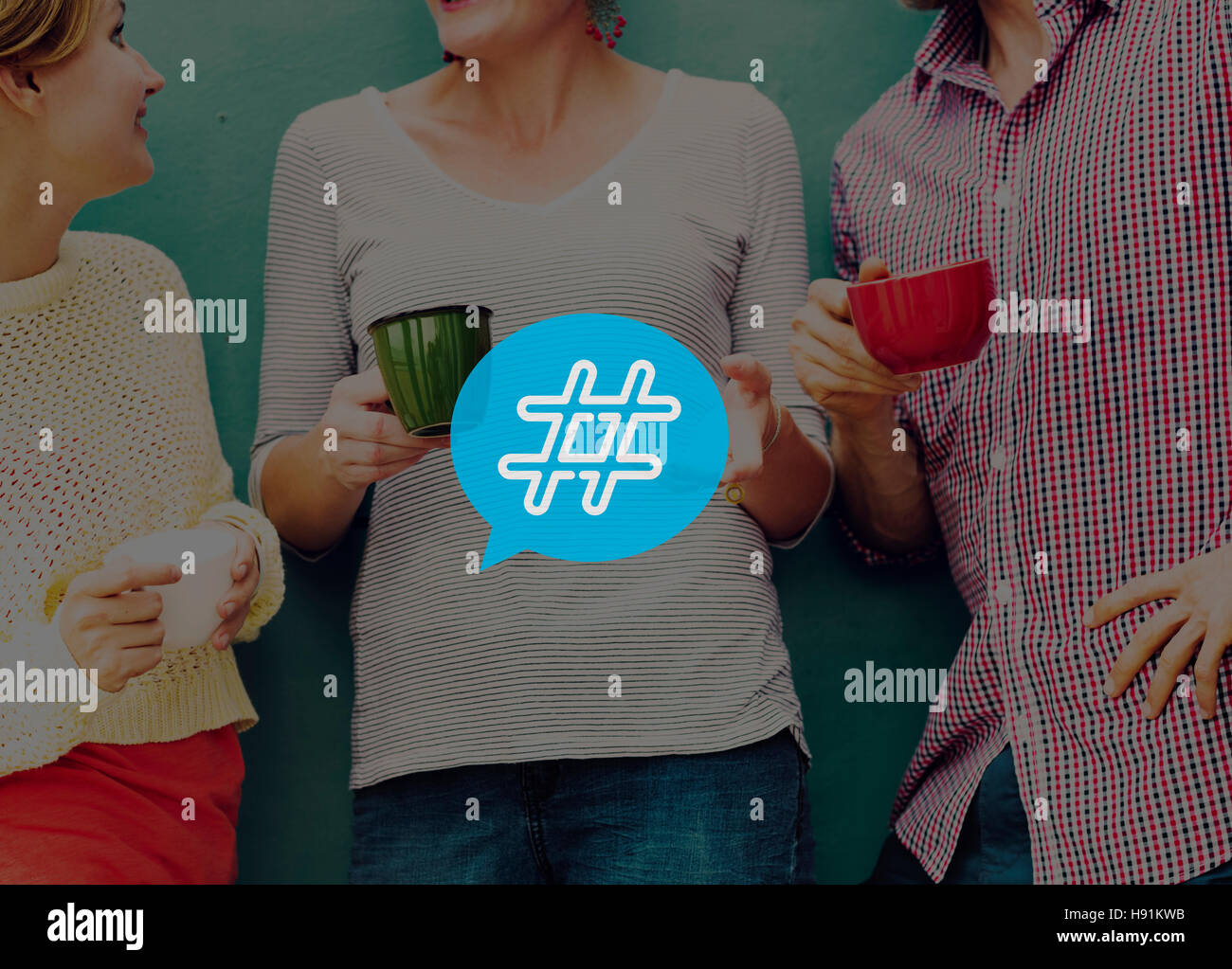 Icona hashtag Social Media Blog Post-NOZIONE Foto Stock