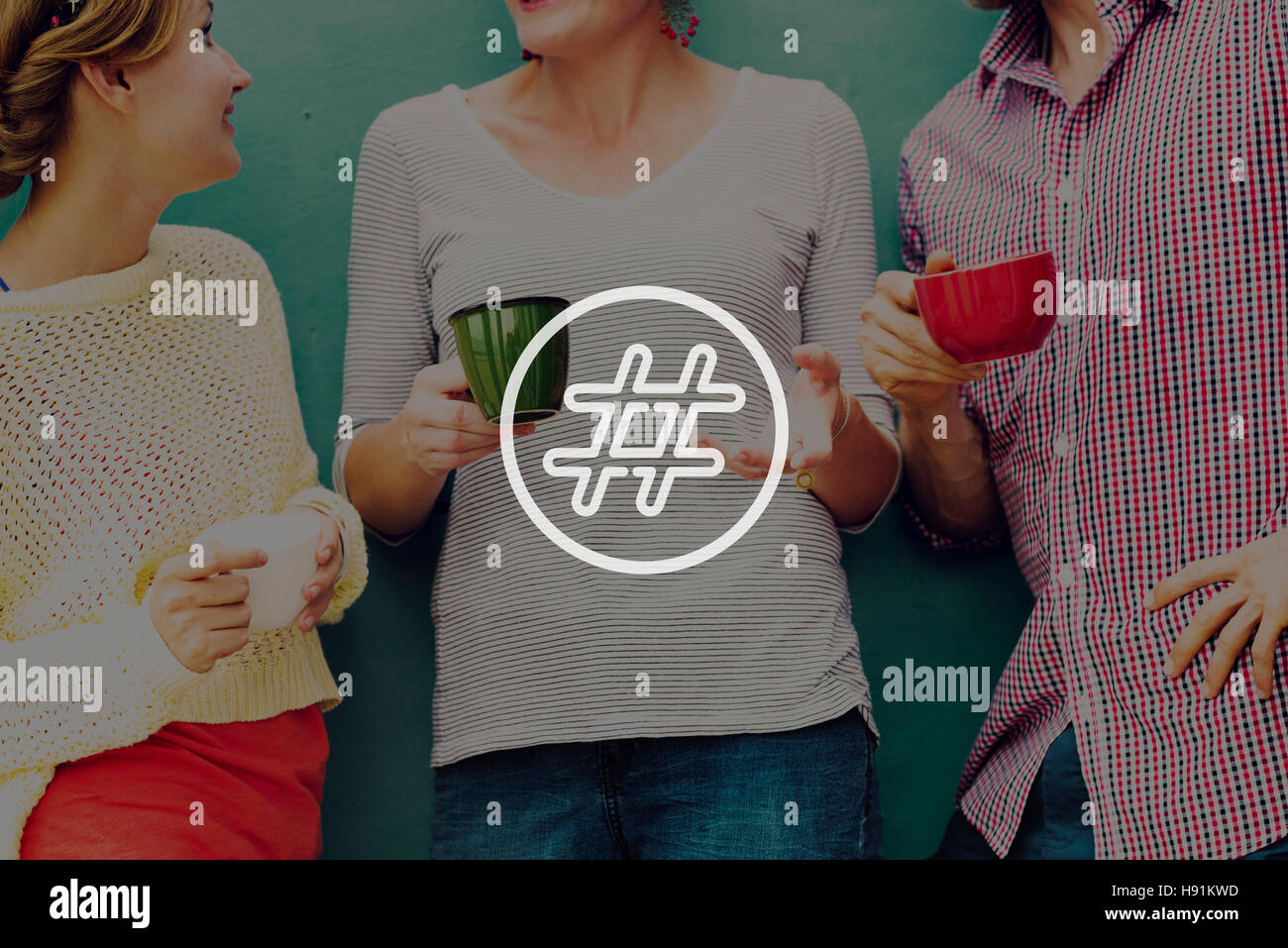 Icona hashtag Social Media Blog Post-NOZIONE Foto Stock