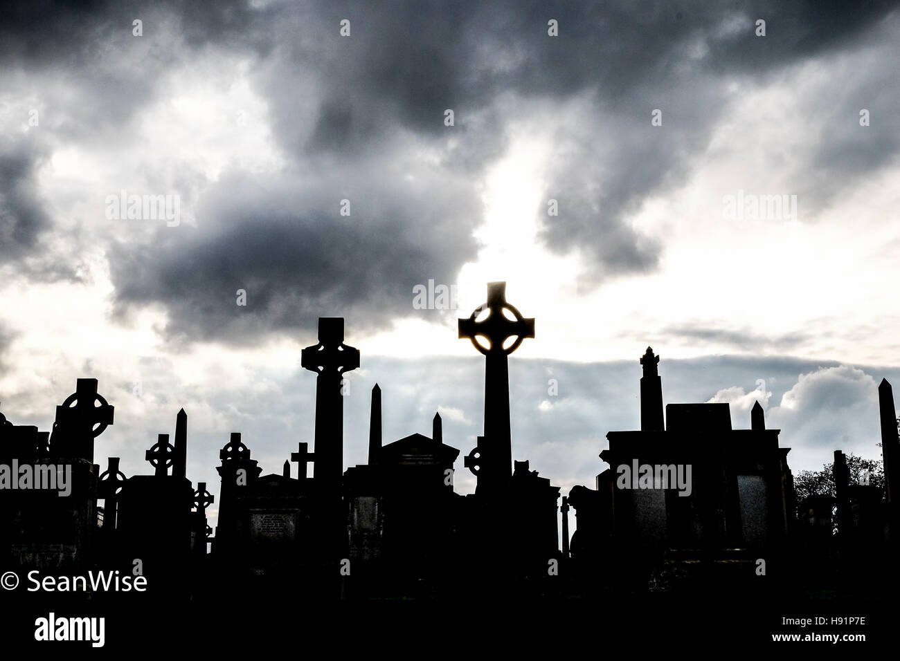 Cimitero / necropoli di Glasgow Foto Stock