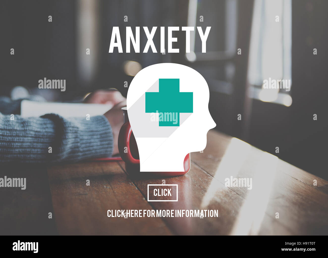 Disturbi d'ansia apprensione concetto medico Foto Stock