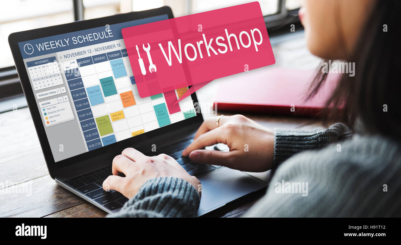 Workshop di Strumento di Lavoro artigianale costruire il concetto di riparazione Foto Stock