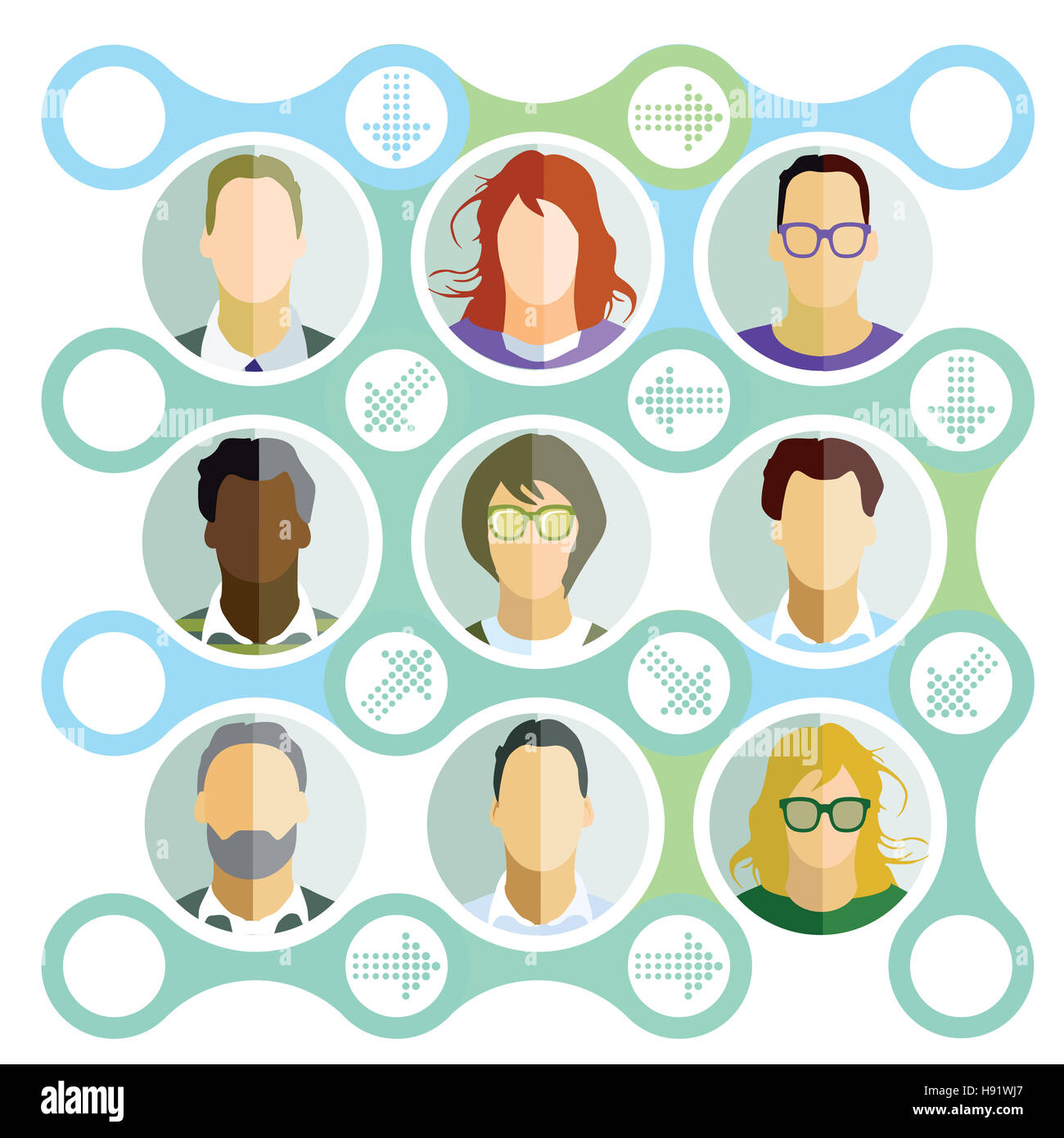 Team contatti, gruppo, business Foto Stock