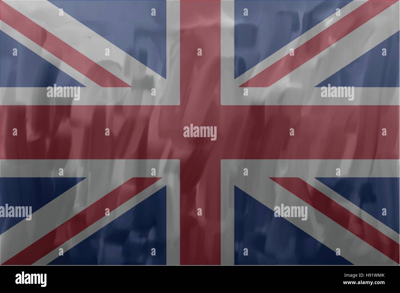 Gran Bretagna / UK dipinto / vettore disegnato bandiera. Drammatico, sguardo insolito. Il vettore contiene file di bandiera e gli strati di texture Illustrazione Vettoriale